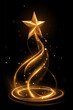 © d1sk - Golden star with light effect on black background