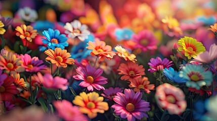 Poster - Colorful tiny flowers in bloom