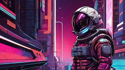 Futuristic illustration of an astronaut