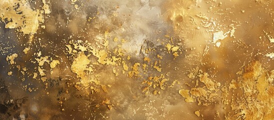 Texture of golden decorative plaster or concrete Abstract gold grunge backdrop for design. Copy space image. Place for adding text and design