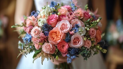 Sticker - Beautiful Bridal Bouquet with Various Flowers