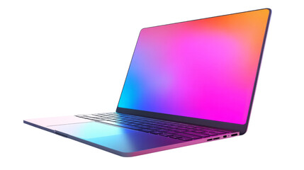 modern laptop with colorful screen.