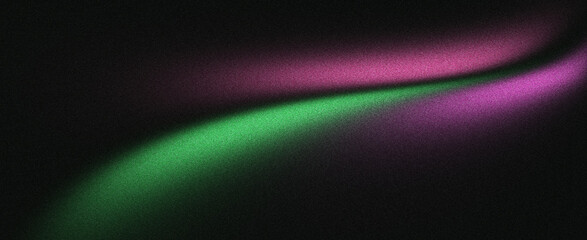 Fototapete - Grainy gradient background, dark green pink black abstract noise texture banner, poster header backdrop design