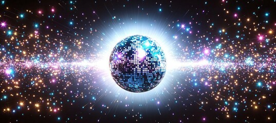 Wall Mural - disco light on dark space. generative ai technology.
