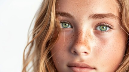 A close up photo portrait of a beautiful young girl