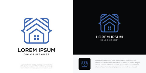 House code logo design vector illustration. House and code logo icon.
