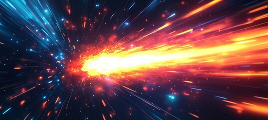 Wall Mural - space meteor comet. generative ai technology.
