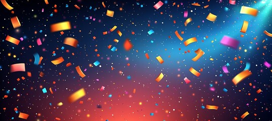 Wall Mural - confetti elements background. birthday and anniversary celebrate event. generative ai technology.