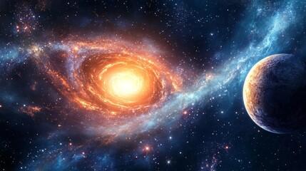 Wall Mural - ultra-realistic science, technology, and astronomy concept: a vibrant representation of cosmic explo