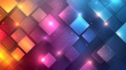 Wall Mural - colorful geometric background featuring vibrant squares and rectangles with a gradient effect and sp