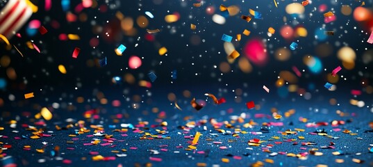 Wall Mural - abstract party confetti background. generative ai technology.