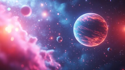 Wall Mural - ultra-realistic science and technology concept in astronomy: a vibrant exploration of cosmic phenome