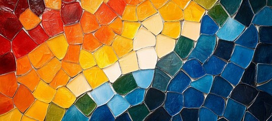 Wall Mural - colorful red blue mosaic glass texture background. generative ai technology.