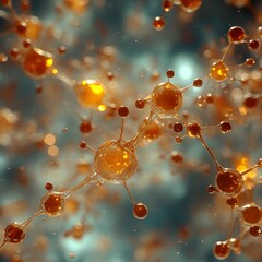 Wall Mural - abstract molecular structure: a digital exploration of science