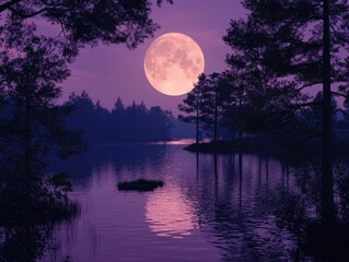 Wall Mural - nature's nighttime serenity