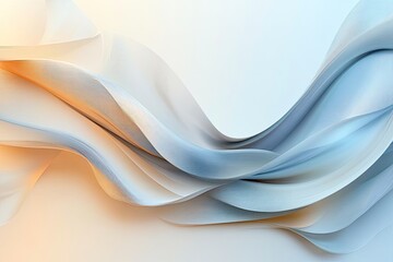 Wall Mural - Abstract wavy lines in soothing blue and orange hues, creating a sense of motion and tranquility in a minimalist design.