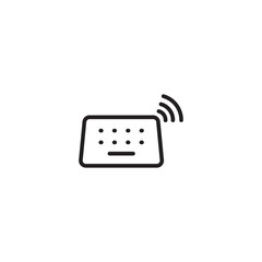 Wall Mural - Line drawing of a remote control on icon. Minimalist line art of a remote control with a wifi symbol, symbolizing smart remote control or universal remote. Editable icon.