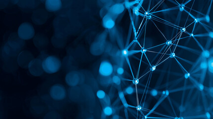 Abstract Network Connection - Blue Geometric Structure