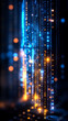 © Rodolphe - abstract background with digital lights and signs, smartphone technology wallpaper.