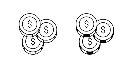 Wall Mural - dollar sign set icon with white background vector stock illustration