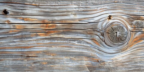 Close-up view of weathered wood texture featuring a knot on the right edge.