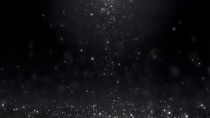 white particle on black background, star bokeh blur dust background