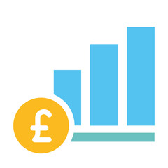 Positive pound value trend icon