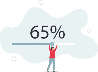Working project progress, effort to finish work or achieve business success, accomplishment, ambition or career challenge.flat design with people.