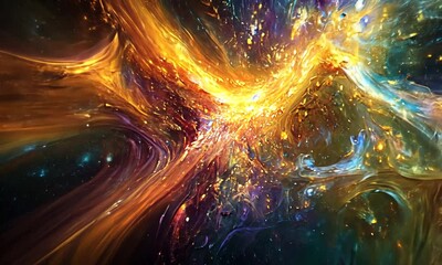 Wall Mural - cosmic burst of color