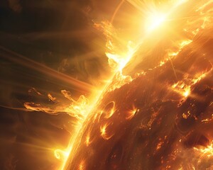 Wall Mural - captivating of the sun s vibrant surface revealing dynamic plasma movements