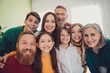 © deagreez - Photo of big family posing photo smile celebrate holiday dinner multi-generation relatives living room weekend
