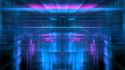 Wall Mural - colorful light patterns blend together to create a stunning abstract digital artwork, showcasing vib
