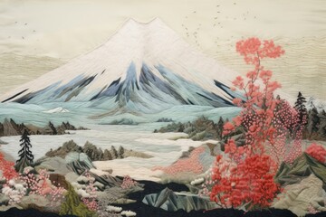 Poster - Mount fuji landscape mountain outdoors.