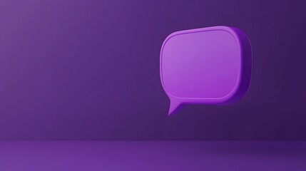 Blank Message Notification. Violet Speech Bubble. Social Media Concept and Online Communication. 3d rendering. 