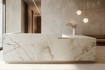 Poster - Elegant modern marble reception area