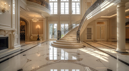 Luxury mansion, interior. elegant decor.