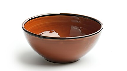 A large orange bowl sits on a white background