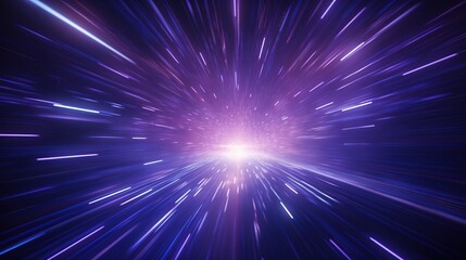 Abstract light streaks in space, resembling a warp drive or wormhole. Sci fi and fantasy concept of interstellar travel