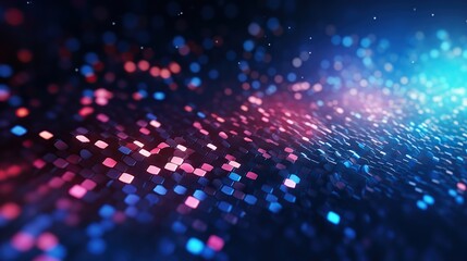 Abstract Digital Data Flow with Blue and Pink Lights