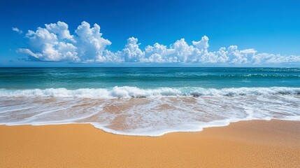 Sticker - summer beach background with blue sky 