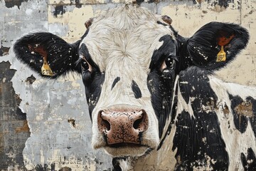 Wall Mural - cow print decor, cow print wallpaper design combines black and white patches for a relaxed and traditional aesthetic