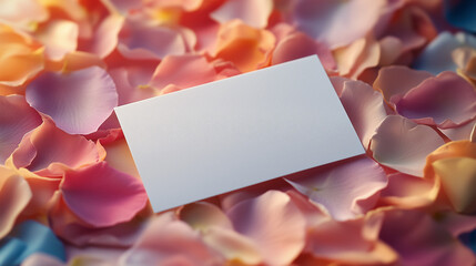 Sticker - Blank Card on Bright Petals with Soft Focus Background