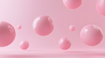 Wall Mural - abstraction for advertising. pink balls on a pink background. 3d rendering illustration.