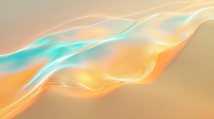 Bright orange and teal light flow in wavy lines on a soft tan background, creating a modern and vibrant abstract design perfect for websites, social media, and marketing materials