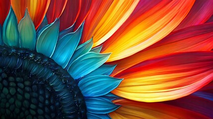 Wall Mural - A stunning close-up of the vibrant colors of the Indian sunflower