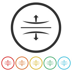 Poster - Elastic icon. Set icons in color circle buttons