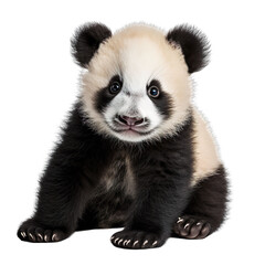 Wall Mural - a playful panda cub isolated on transparent background