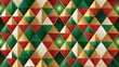 © Elena - Geometric pattern of red, green, and gold triangles for festive decoration concept