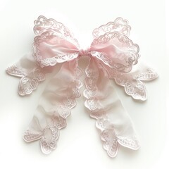 Sticker - Elegant pink lace bow