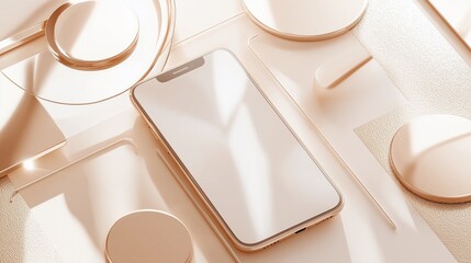 A smartphone with a blank screen on a table.